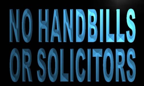 No Handbills or Solicitors Neon Light Sign